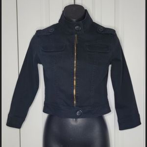 Refuge Black Zip Front Short Jacket Size S